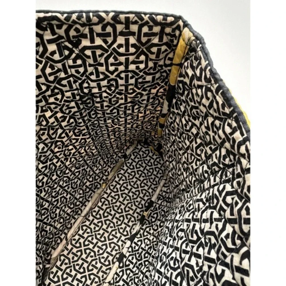 Vera Bradley Baroque Tote Bag + Wallet Quilted Floral Black Yellow.‎     5168